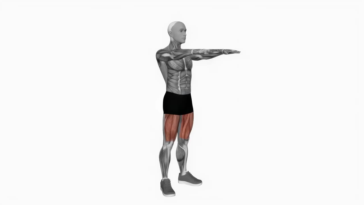 Knäböj med pulseringar (kroppsvikt) - startposition