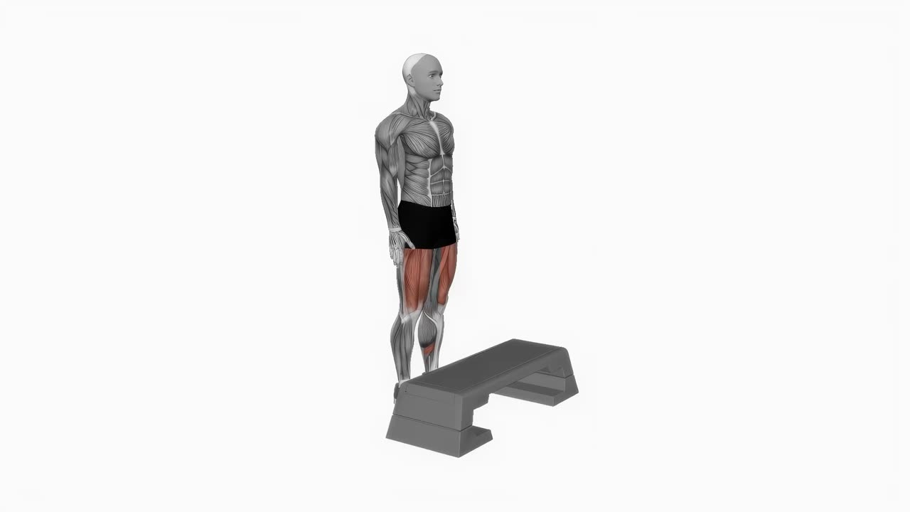 Step-up med kroppsvikt - startposition