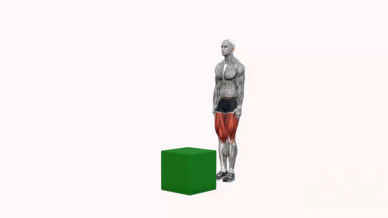 Box jump-knäböj - startposition