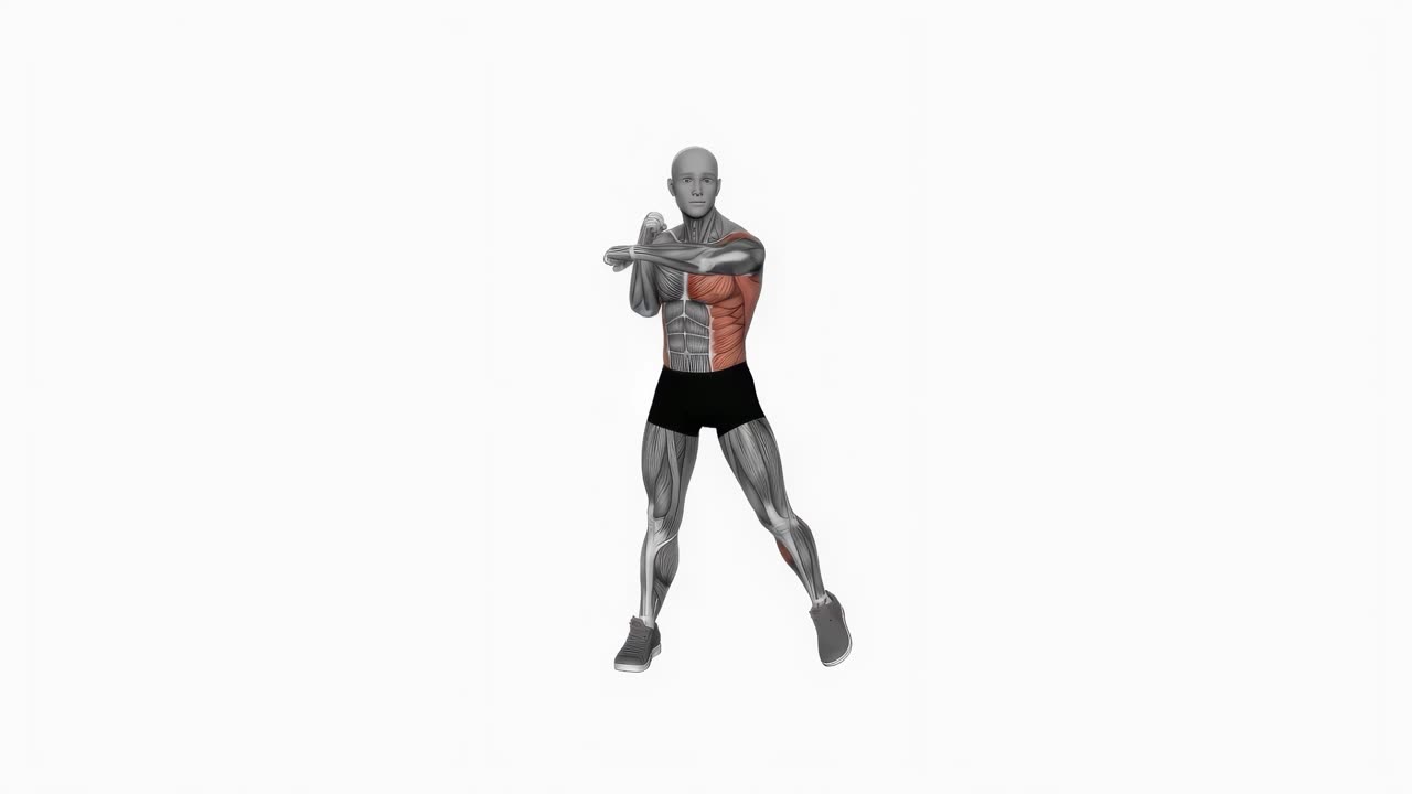 Boxning vänster hook - slutposition
