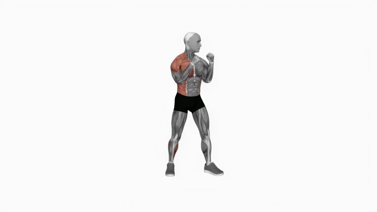 Boxning höger rakt - startposition