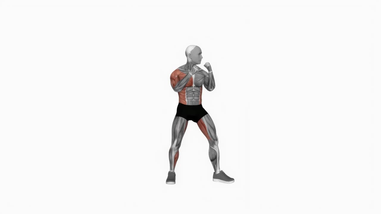 Boxning höger hook - startposition