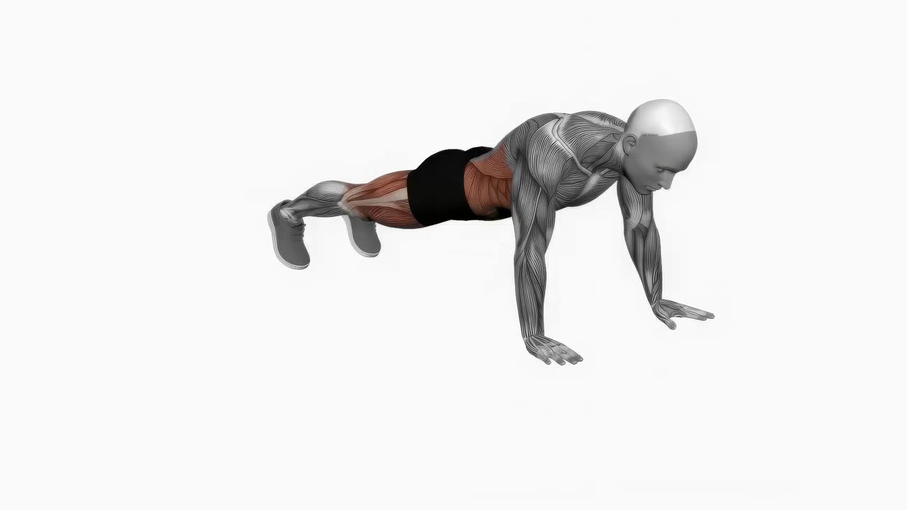 Korsad bergsklättrare i planka - startposition