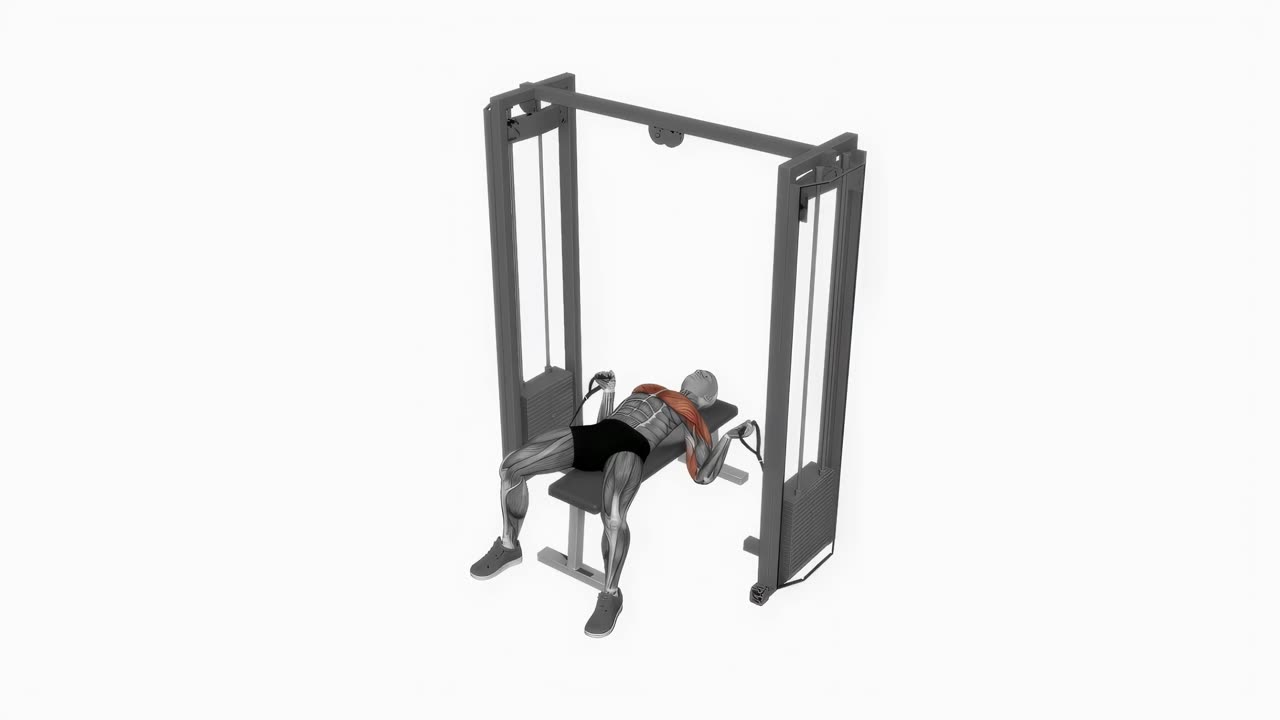 Liggande kabelflyes med press - startposition
