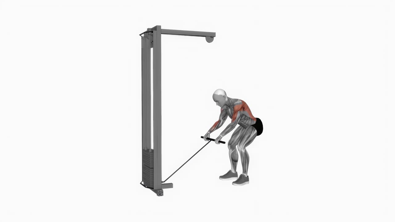 Föroverkabelrodd med skivstång - startposition