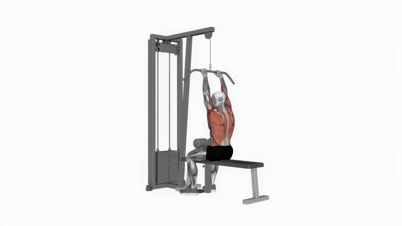 Latsdrag med smalt grepp framifrån - startposition