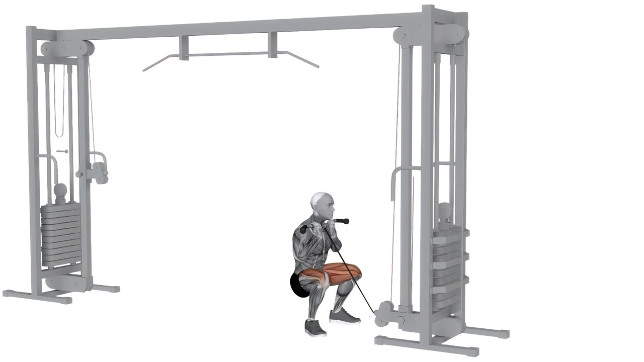 Goblet squat i kabel - slutposition