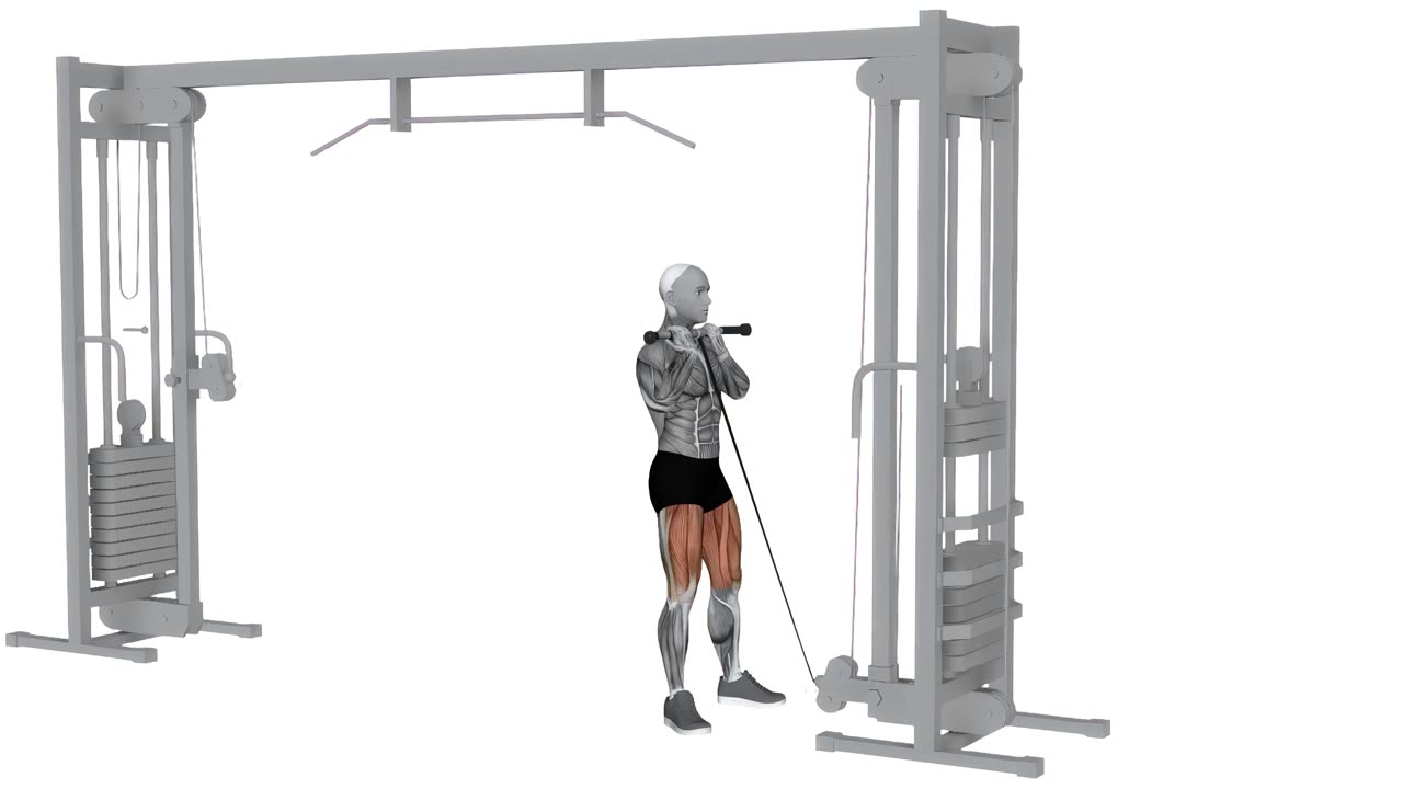 Goblet squat i kabel - startposition
