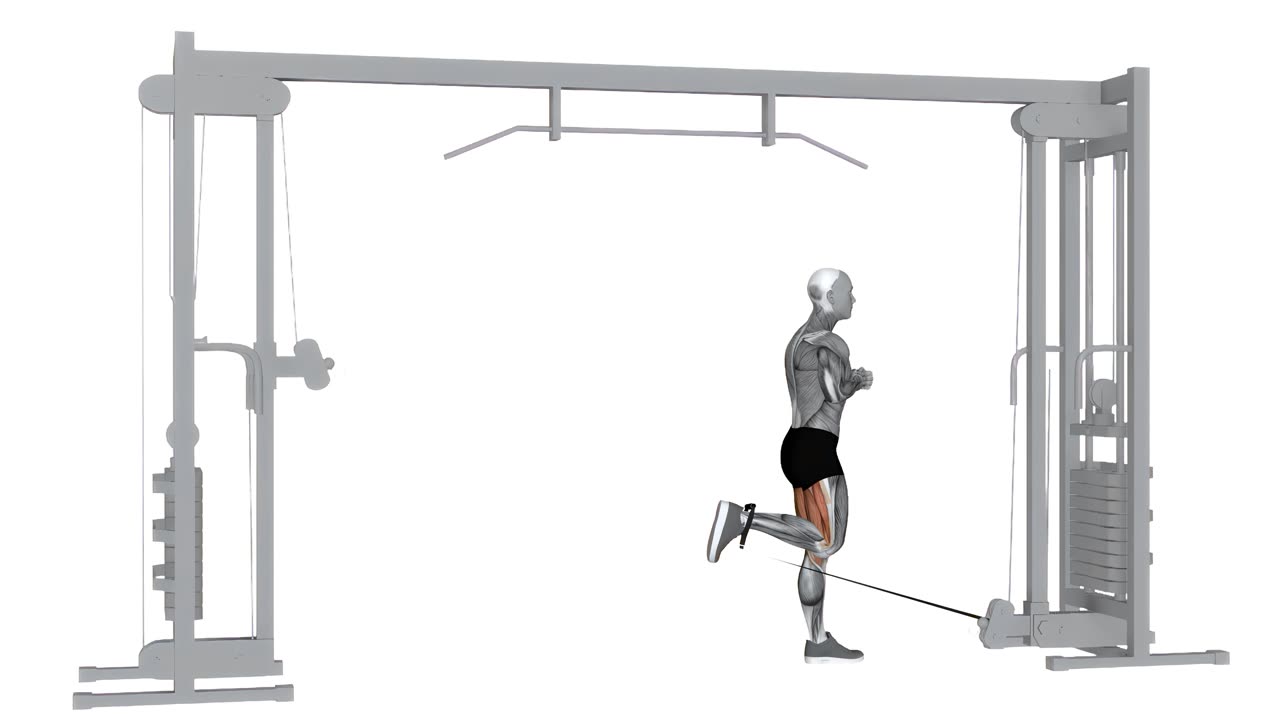 Stående kabelcurl för hamstrings - slutposition