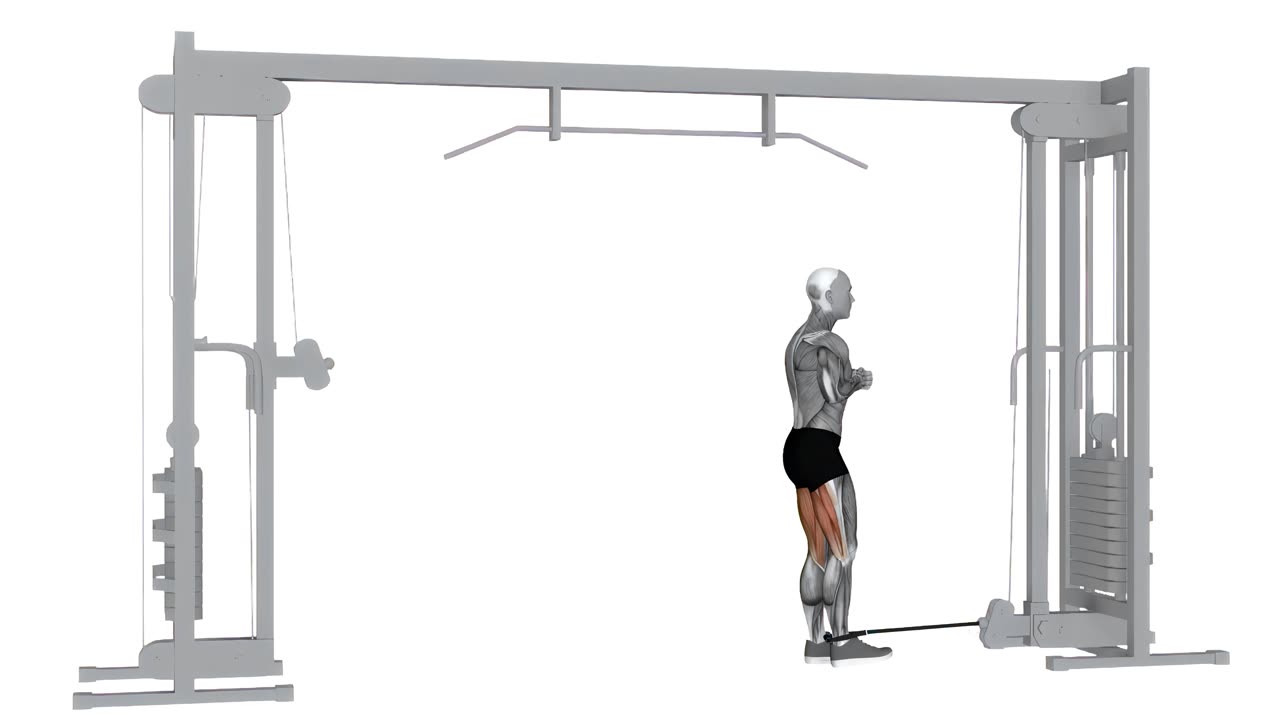 Stående kabelcurl för hamstrings - startposition