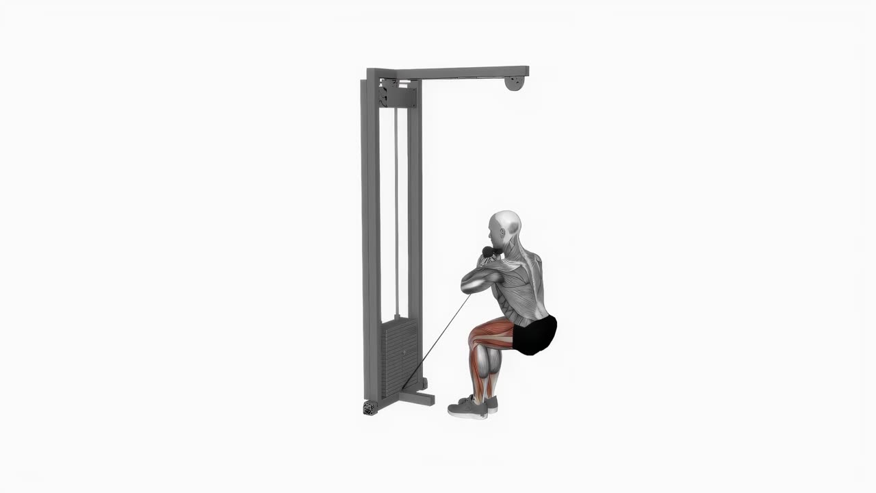 Kabelresning från stol med smalt fotställning - startposition