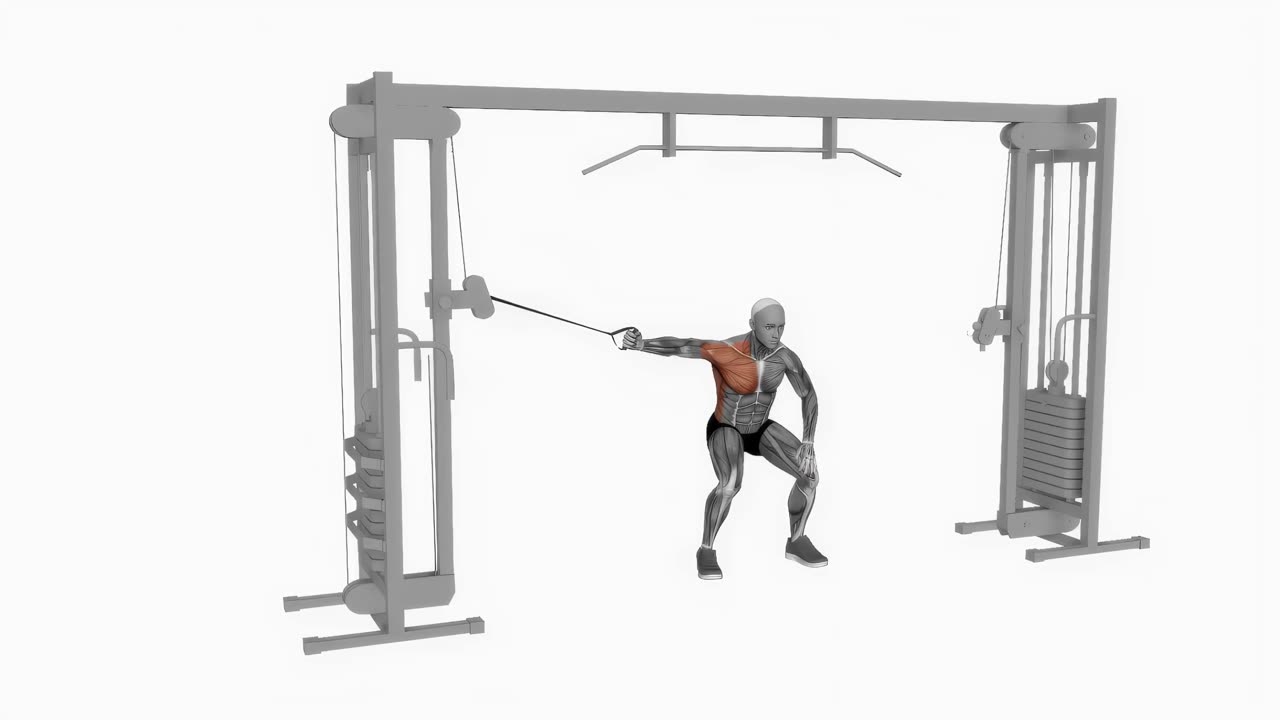 Enarms kabelflyes böjd - startposition