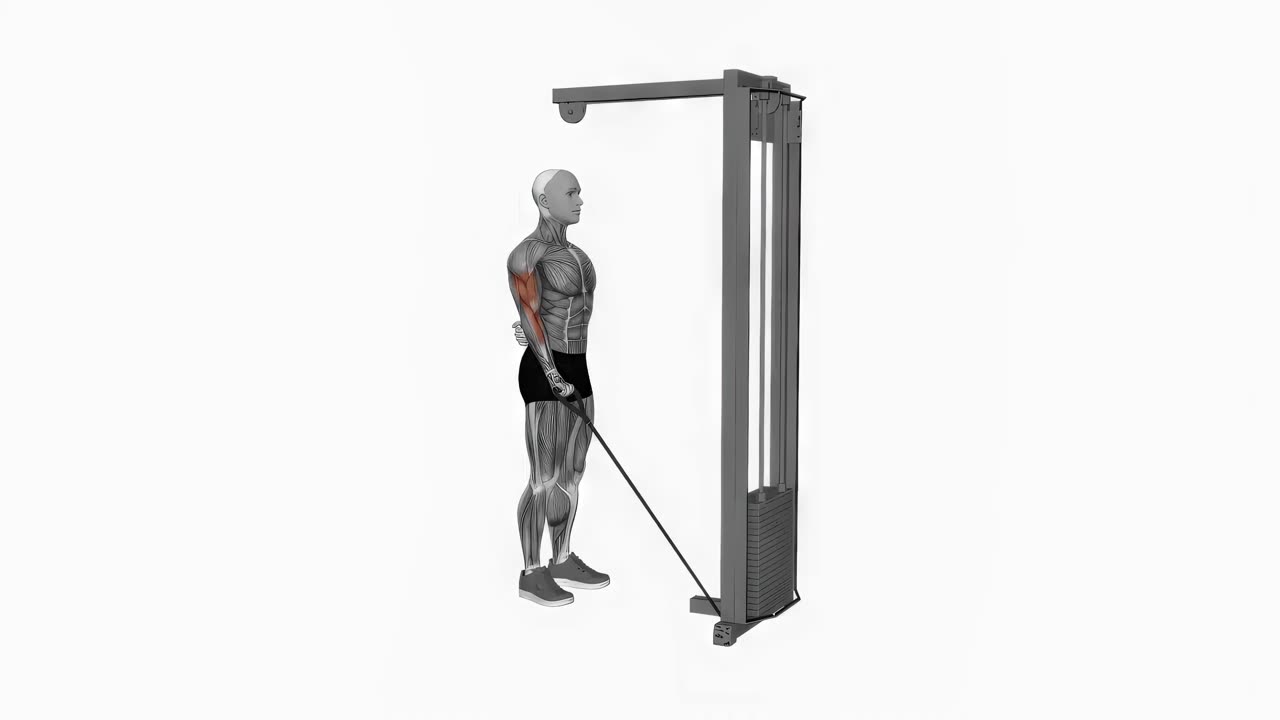 Enarms kabelcurl - startposition
