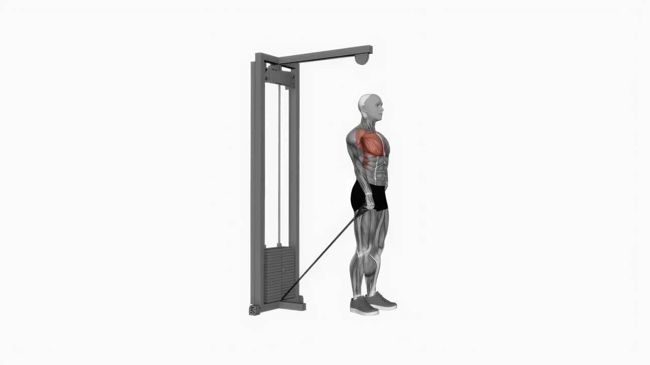 Enarms kabelframåtlyft - startposition