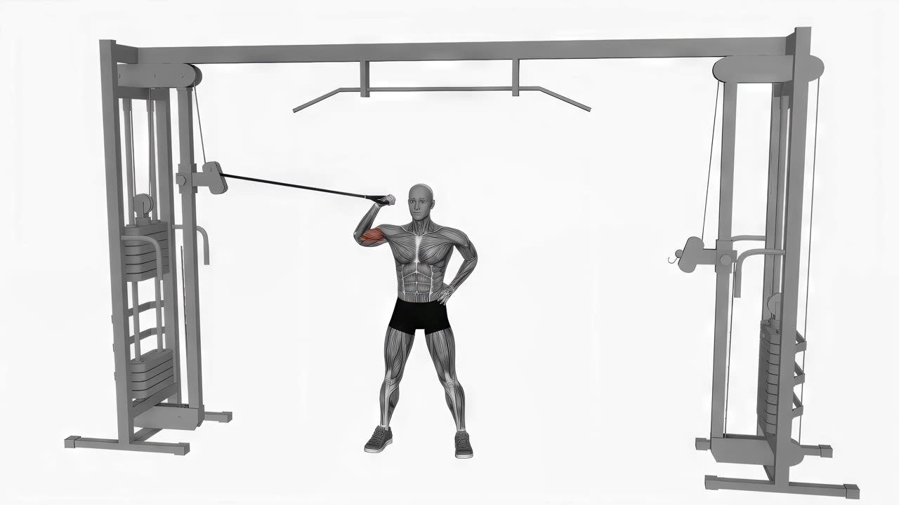 Enarms innercurl med kabel - slutposition