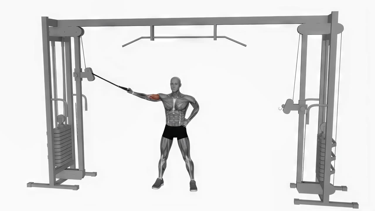 Enarms innercurl med kabel - startposition