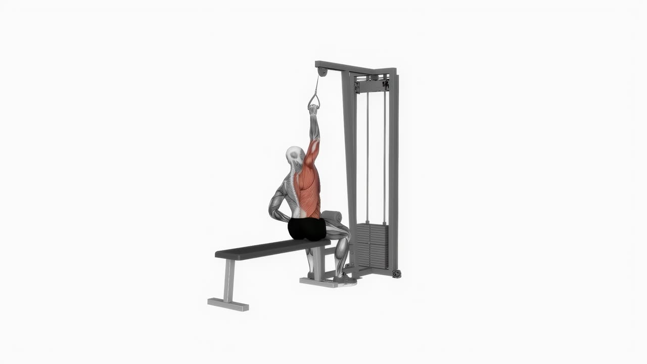 Enarms latsdrag i kabel - startposition