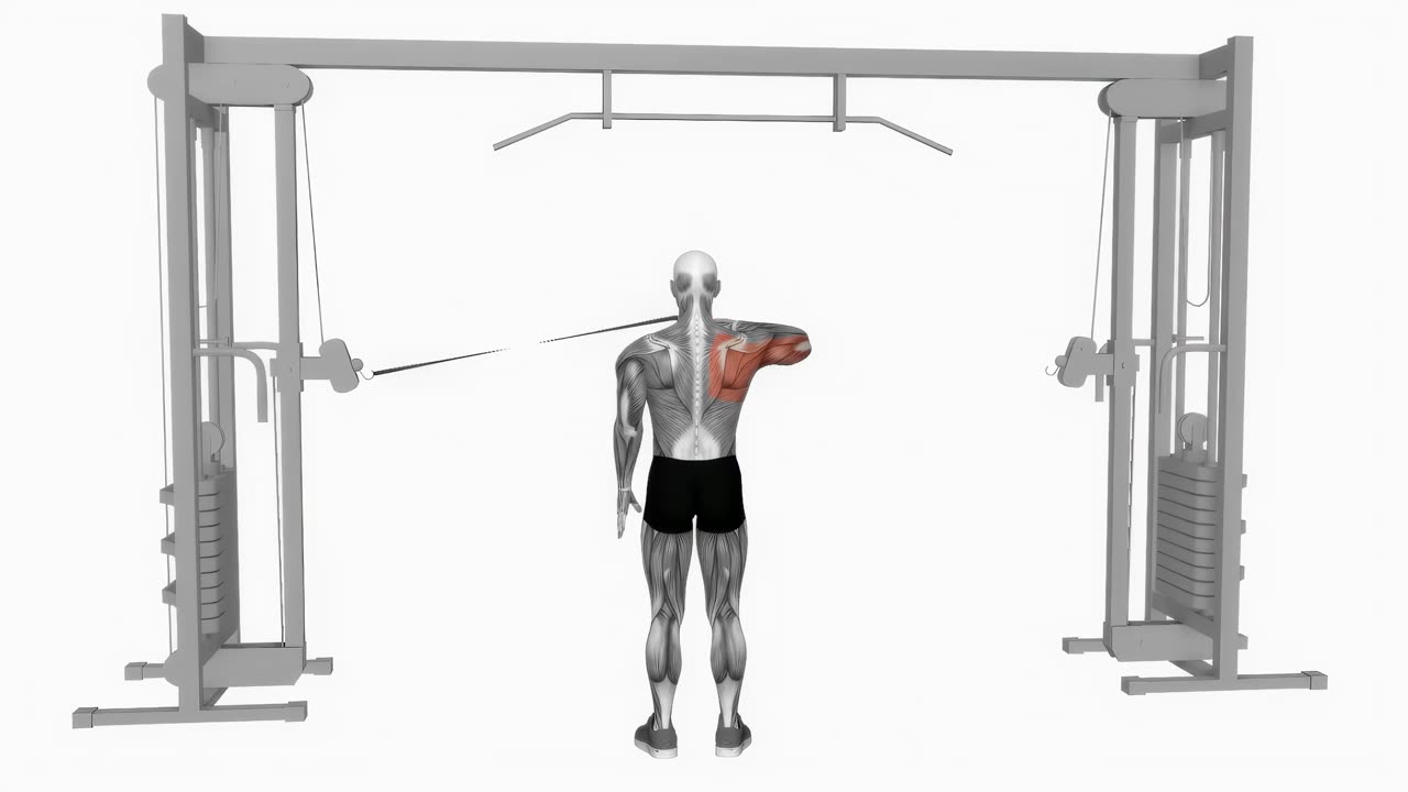 Kabelrodd med böjd arm bakåt, stående - startposition