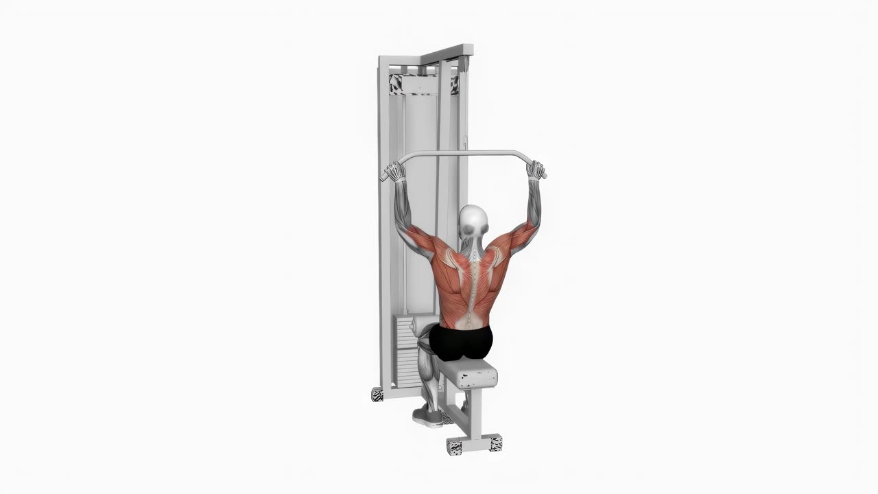 Latsdrag bakom nacken - startposition
