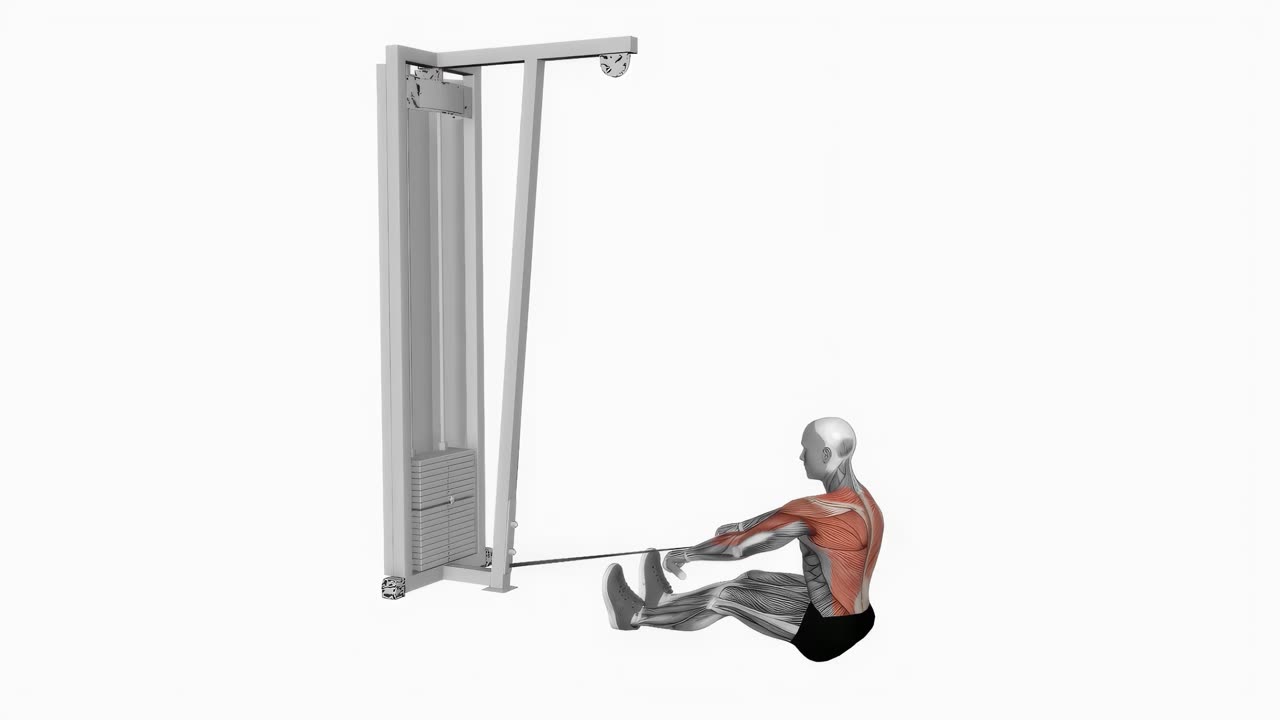 Sittande kabelrodd på golvet - startposition