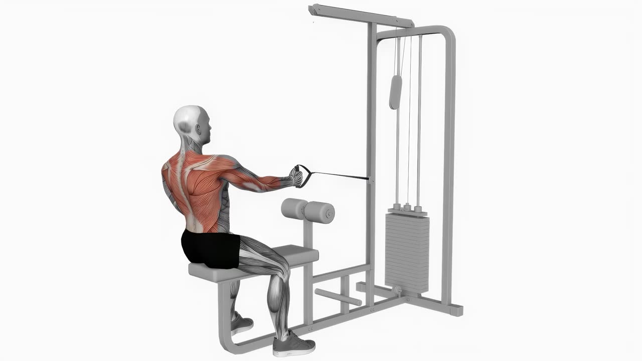 Sittande enarms alternerande kabelrodd - startposition