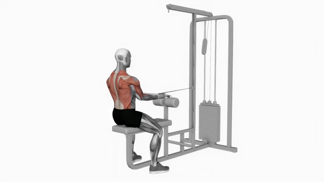 Sittande kabelrodd med underhandsgrepp - startposition