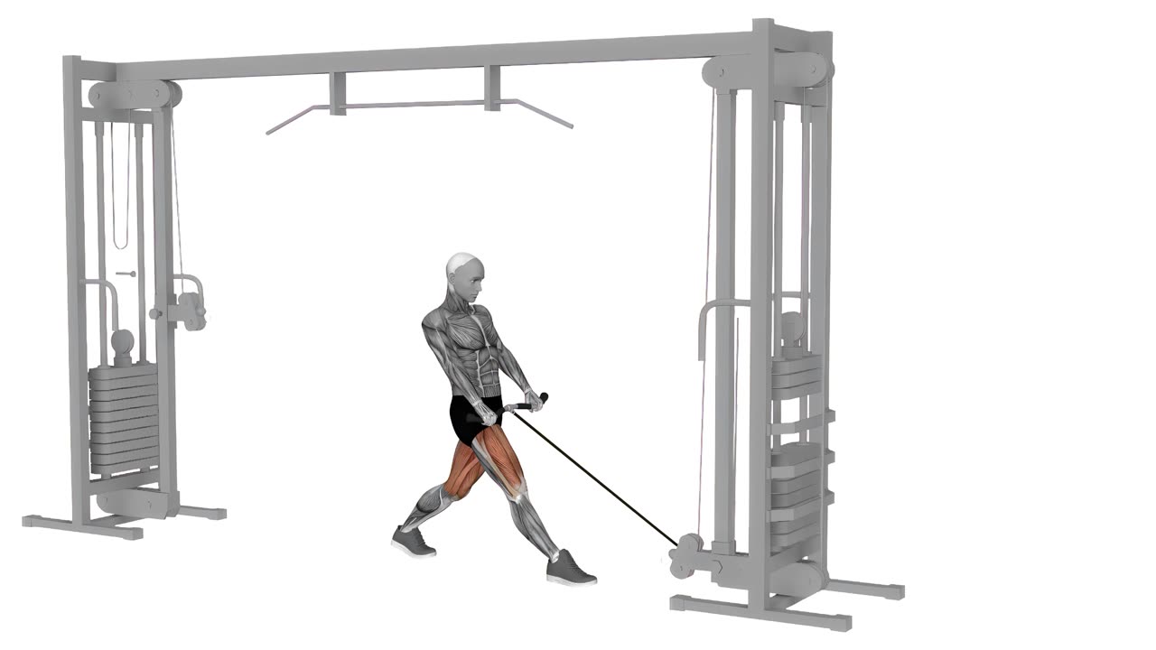 Kabel split squat - slutposition