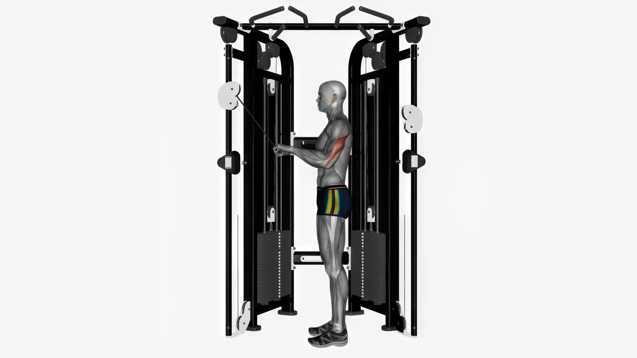 Kabeltricepspress med EZ-stång - startposition
