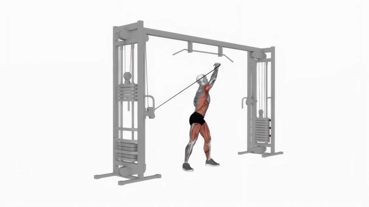 Roterande kabelpress overhead - slutposition