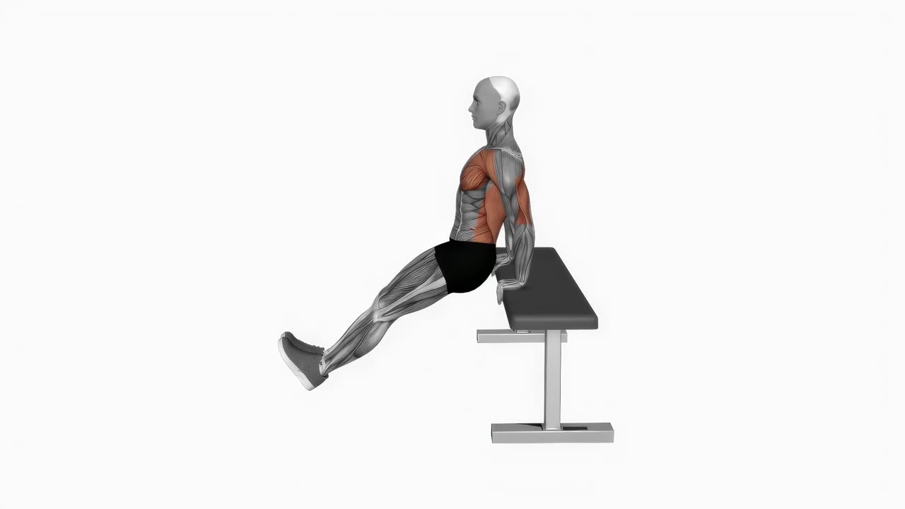 Bänkdips för bröst - startposition