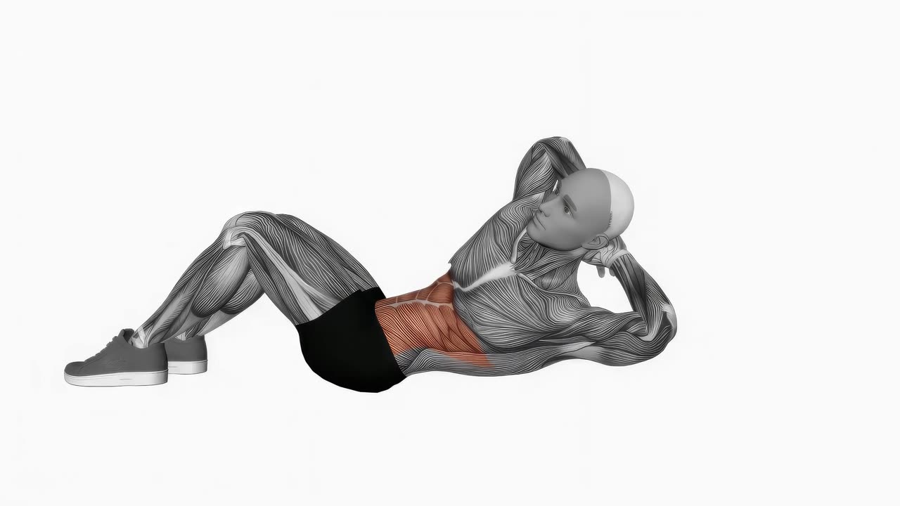 Crunch med rotation - slutposition
