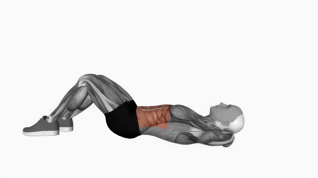 Crunch med rotation - startposition