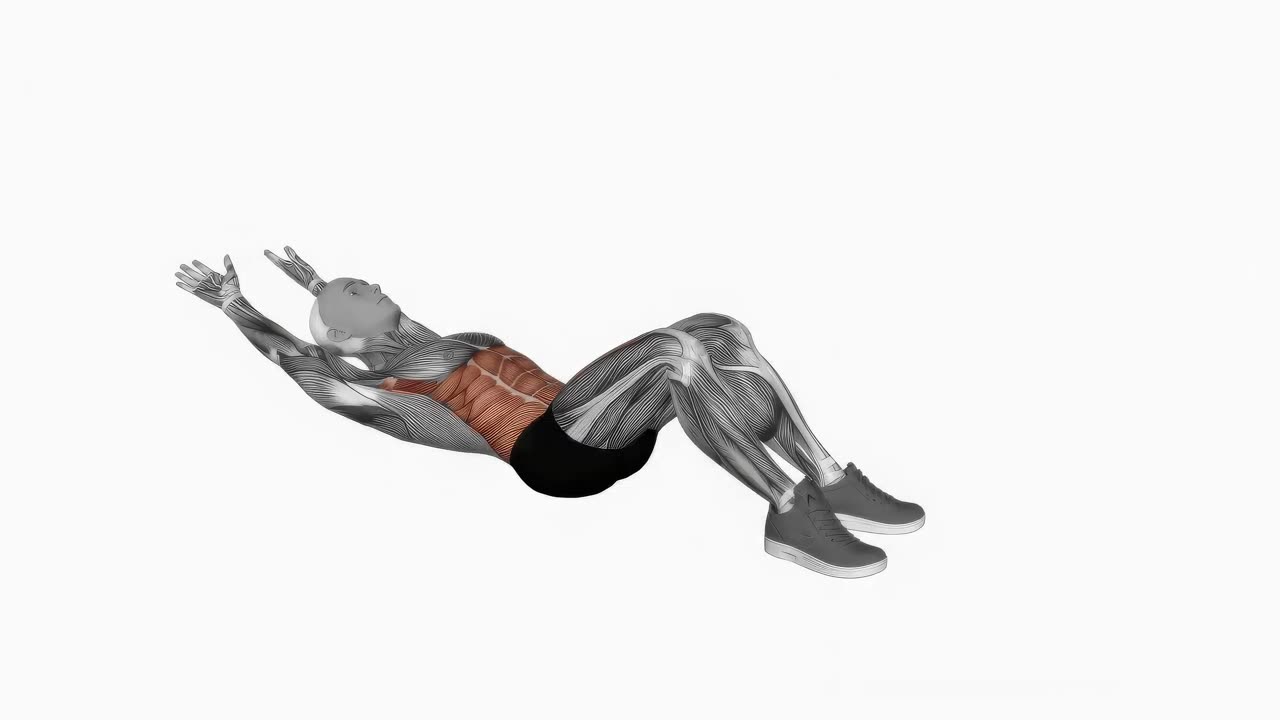 Crunch med raka armar - startposition