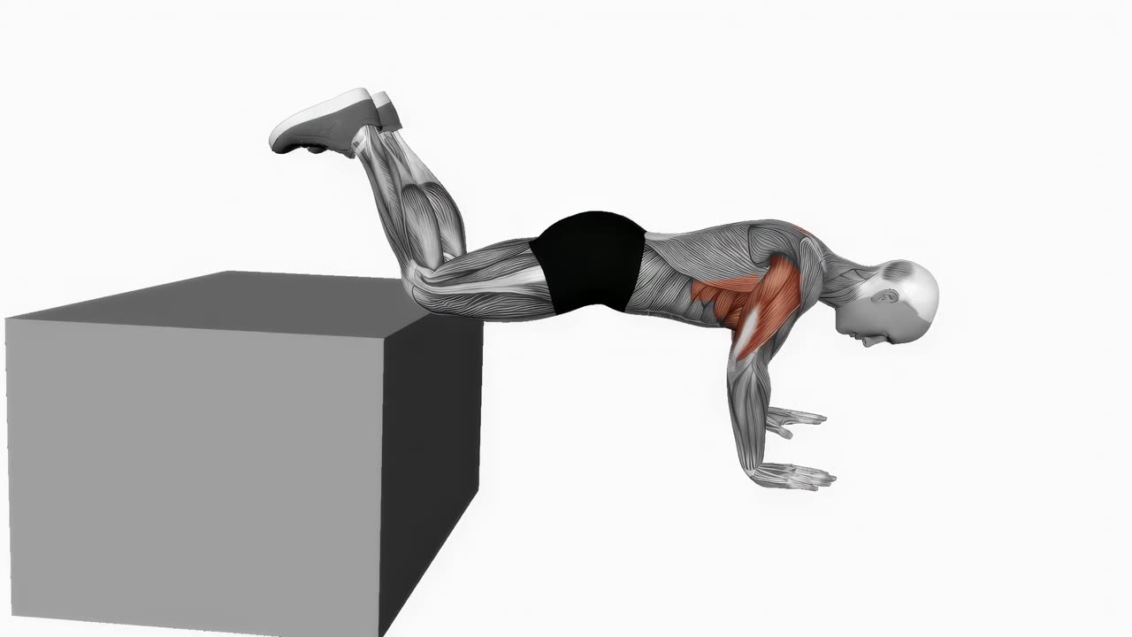 Nedåtlutande knäarmhävning på box - startposition