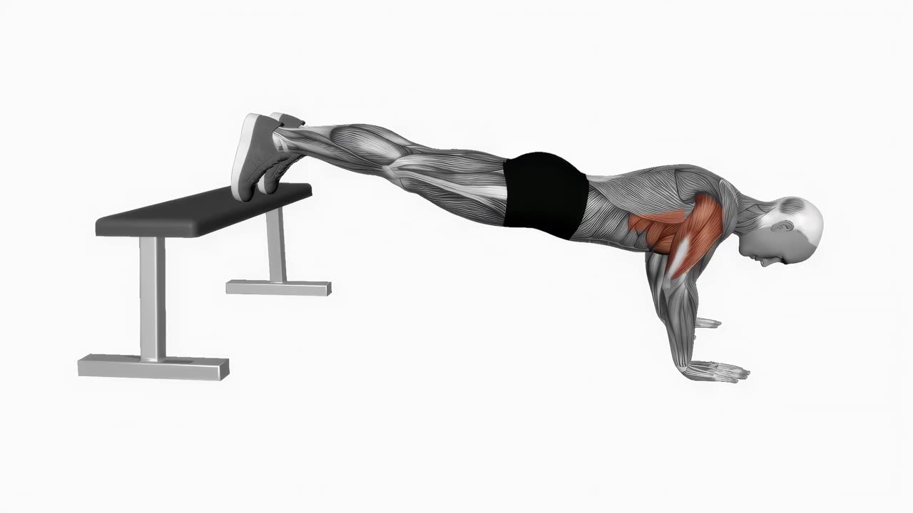 Nedåtlutande armhävning - startposition