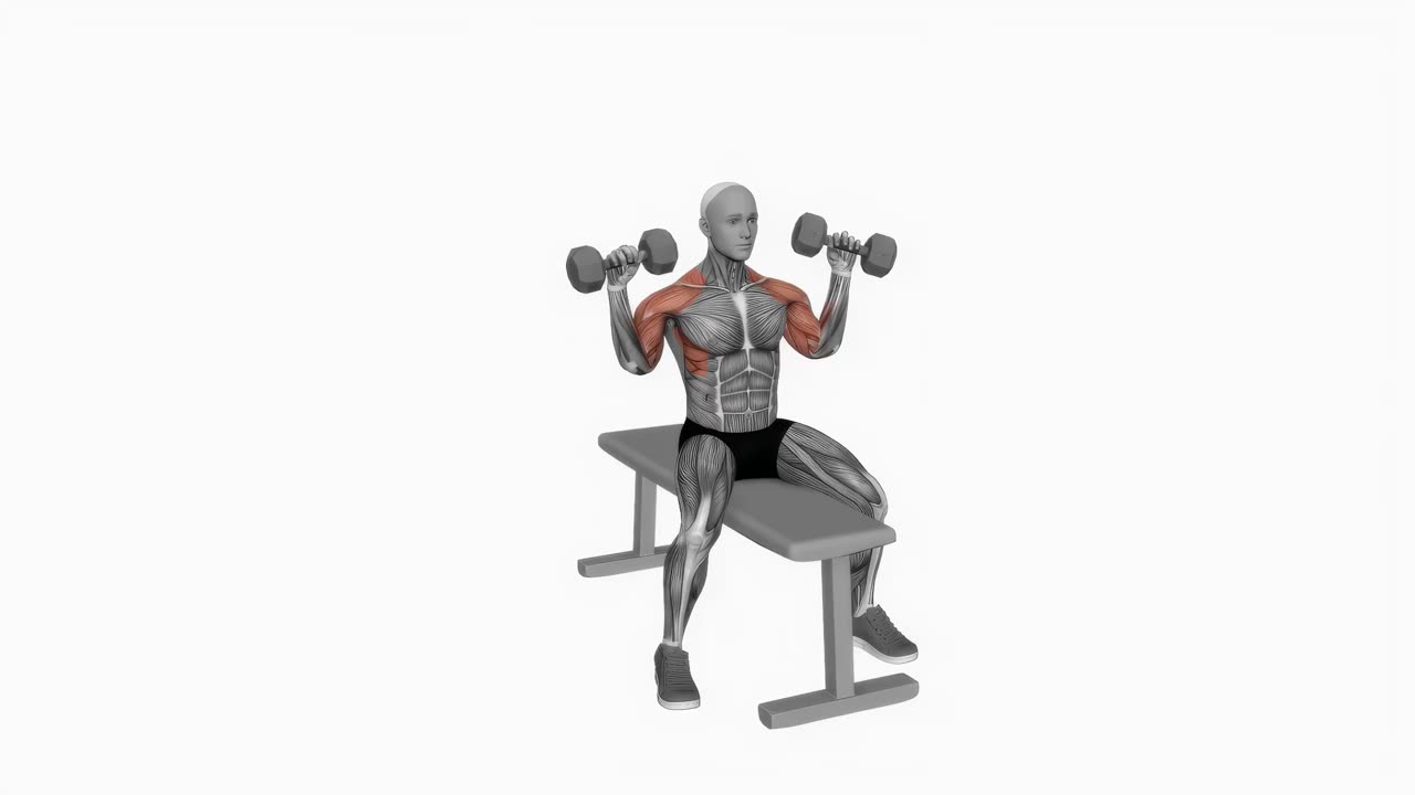 Sittande hantelpress - startposition