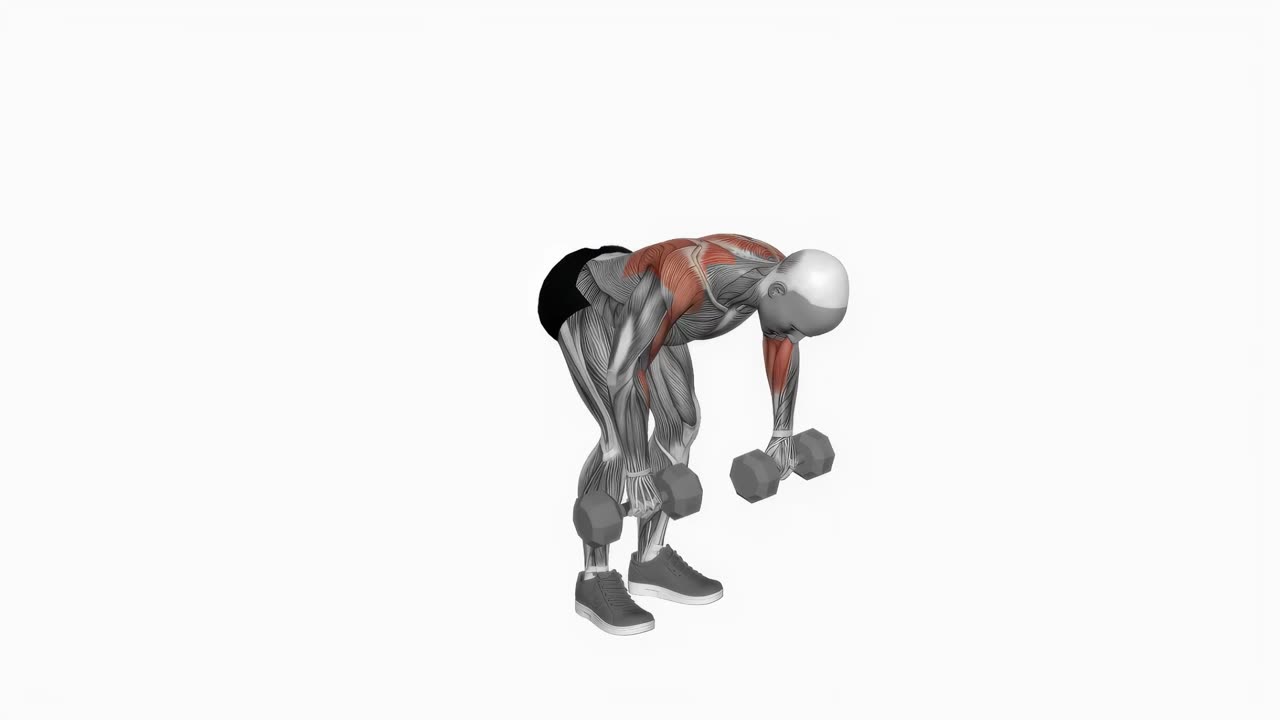 Böjd hantel-facepull - startposition