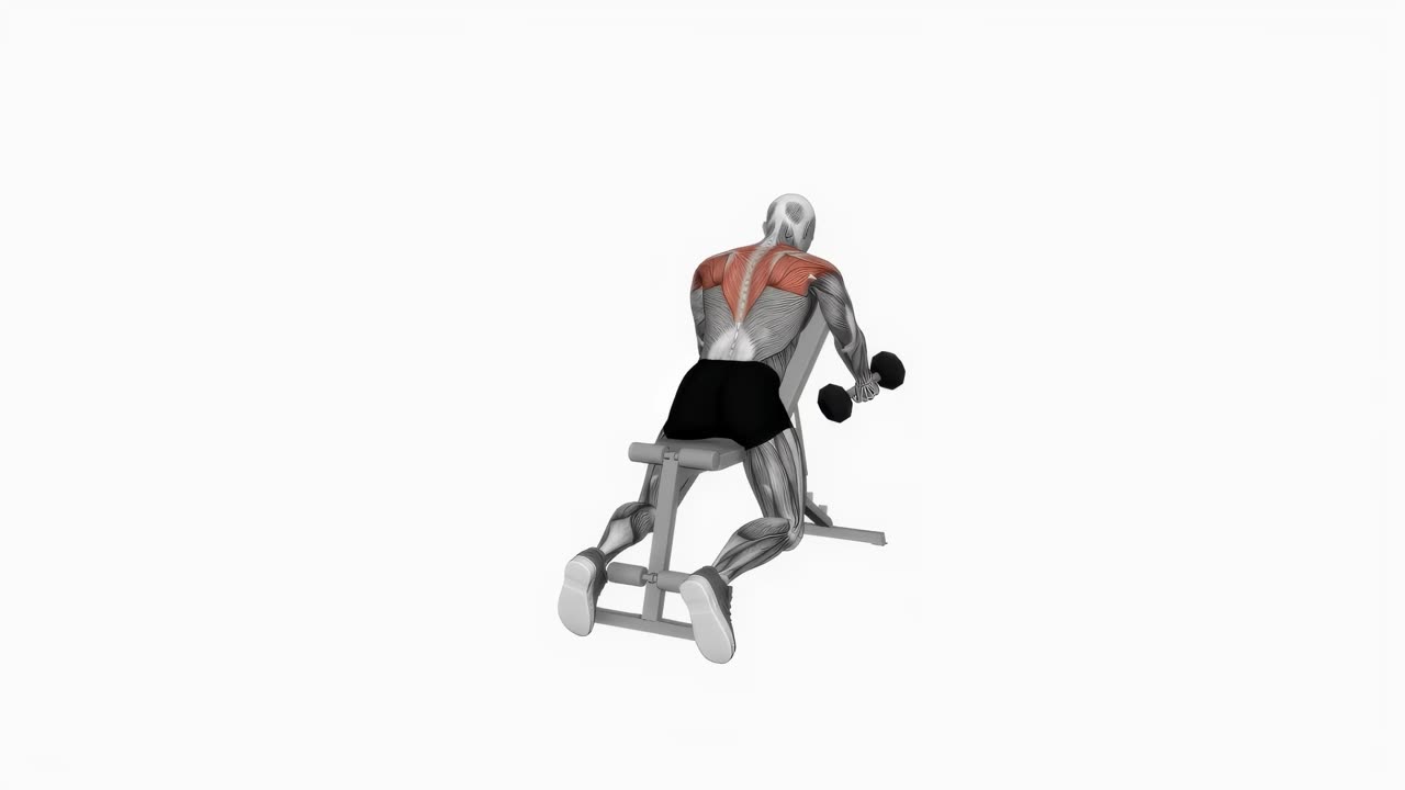 Bröststödd pullover med hantel - startposition