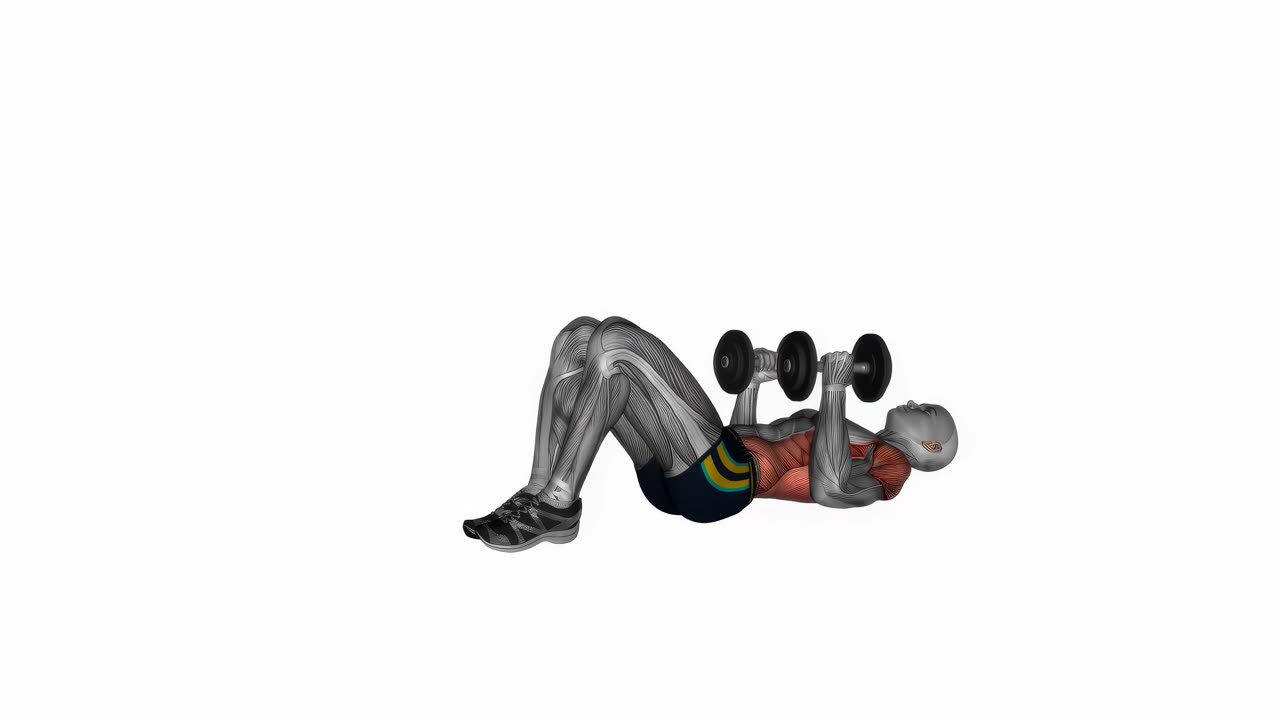 Sit-up med hantelpress (smalt grepp) - startposition