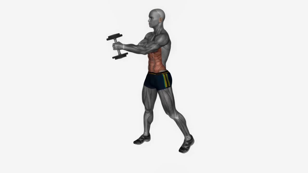 Diagonal hugg med hantel - startposition