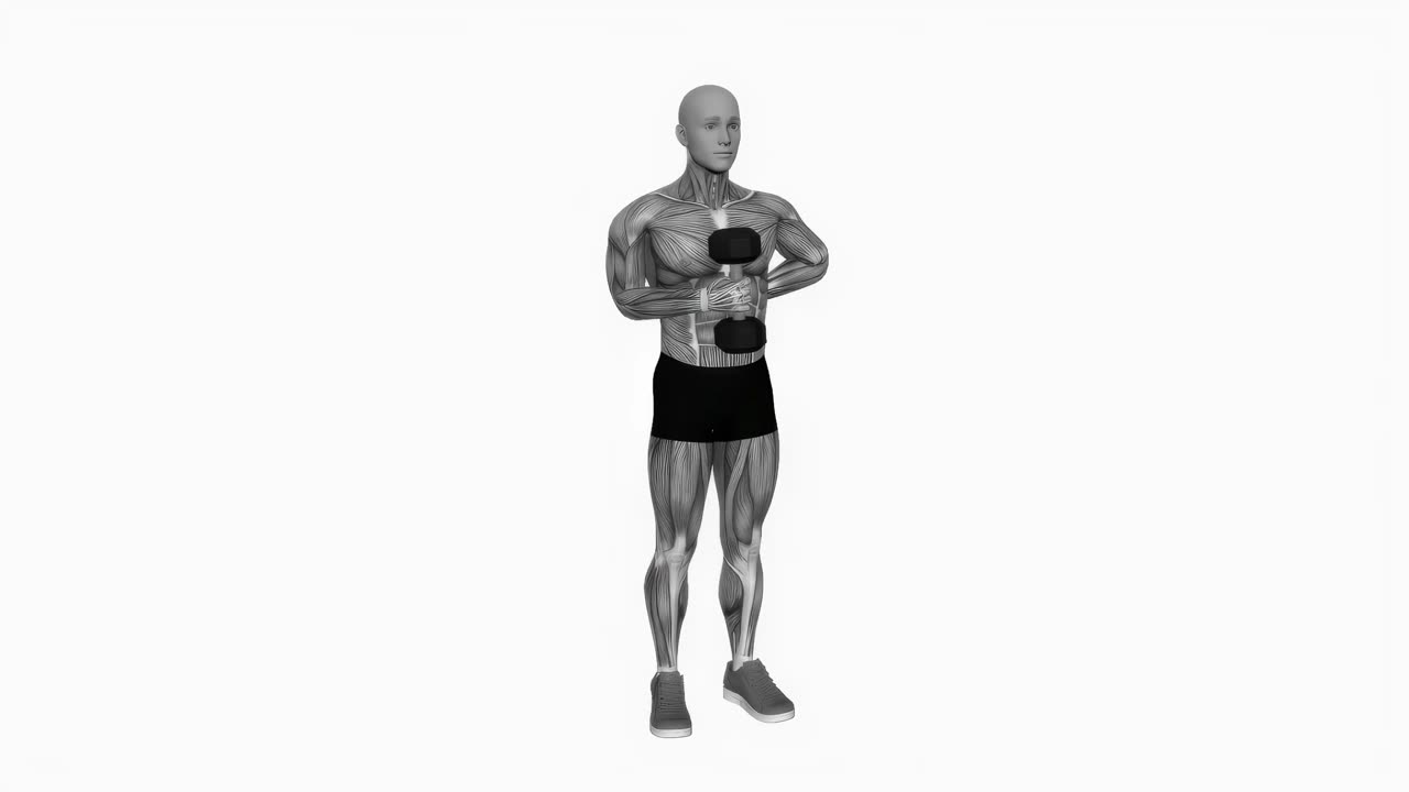 Stående utåtrotation med hantel - startposition