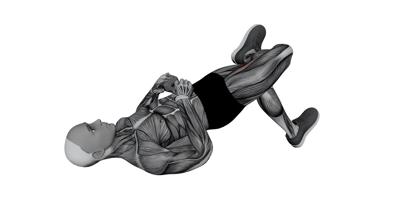 Hip thrust med hantel, figur fyra - slutposition