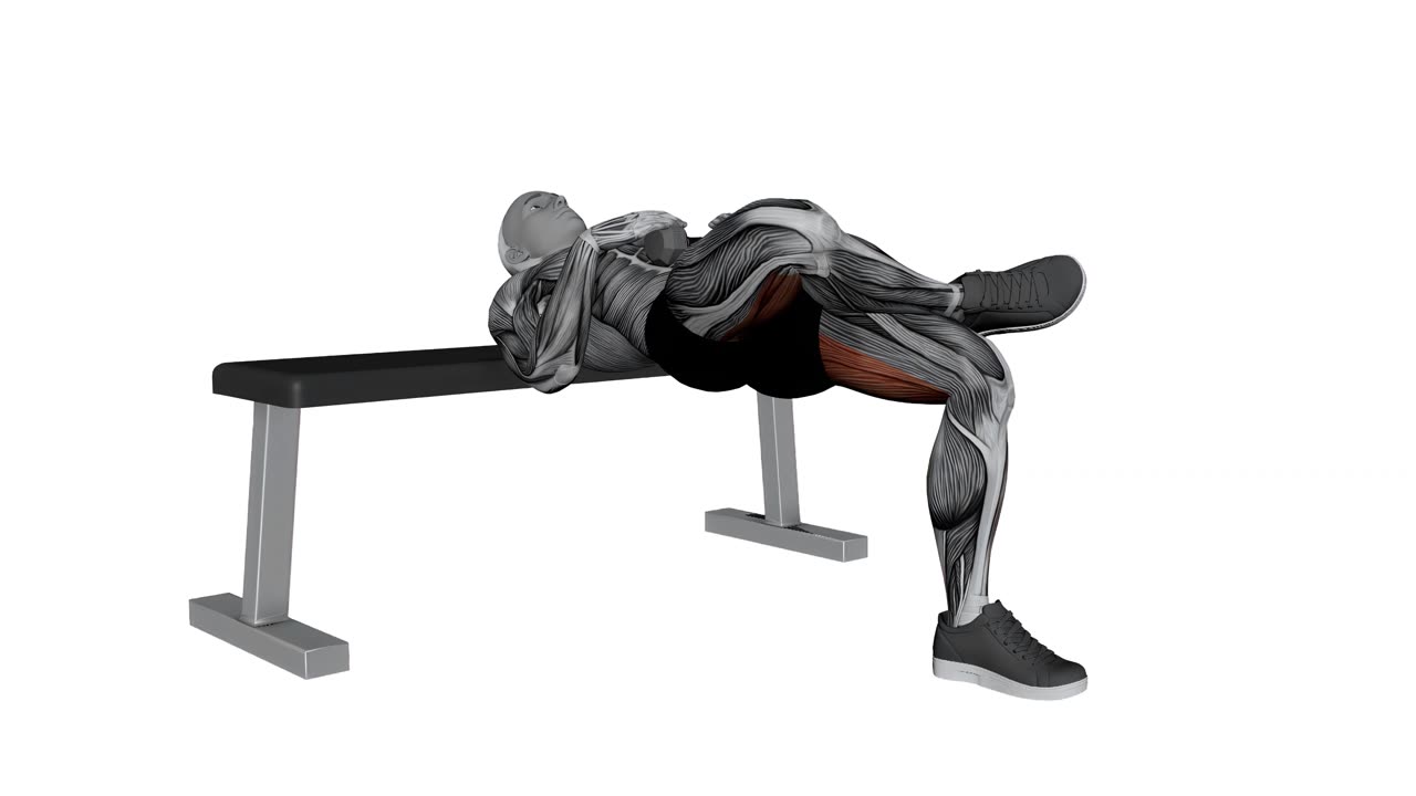 Hip thrust med hantel och figure four - slutposition