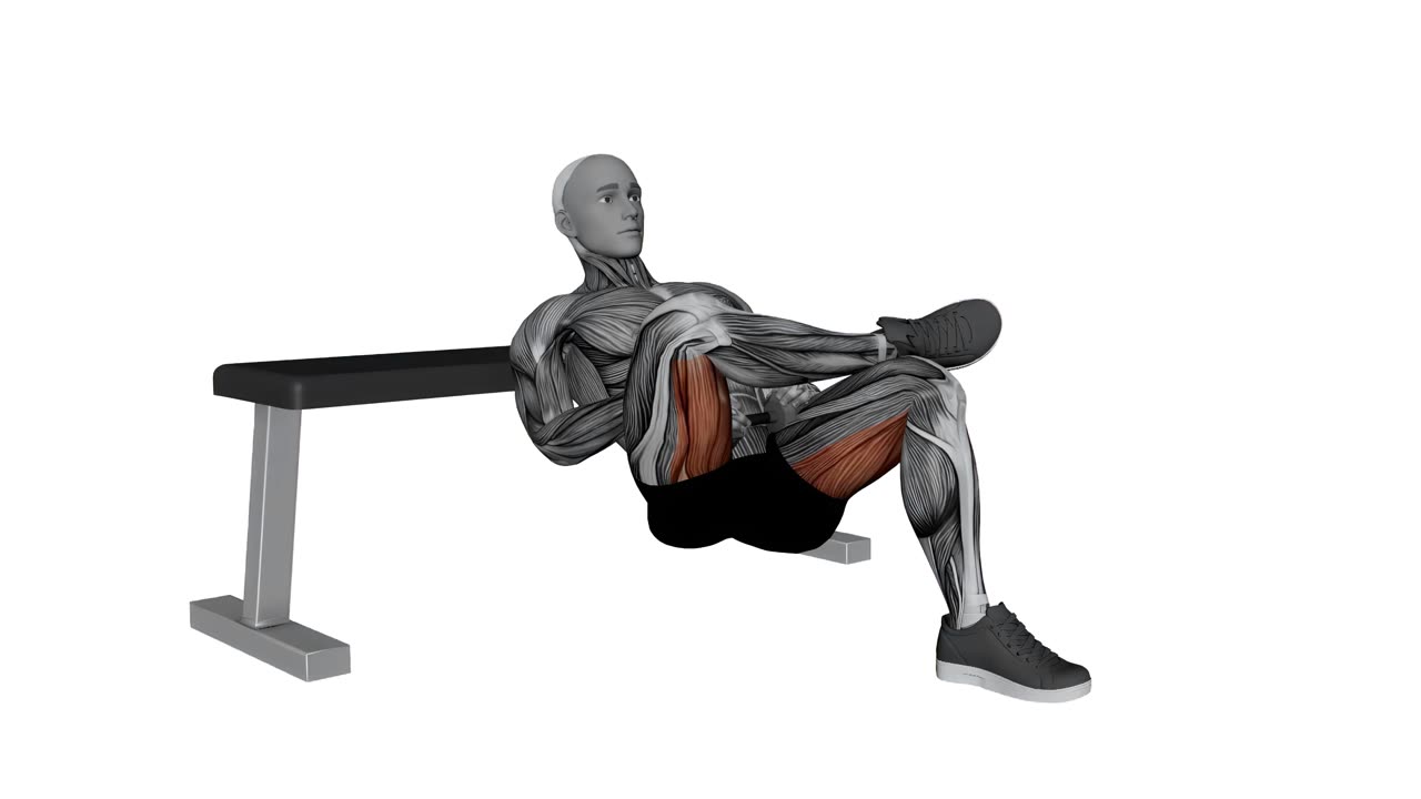 Hip thrust med hantel och figure four - startposition