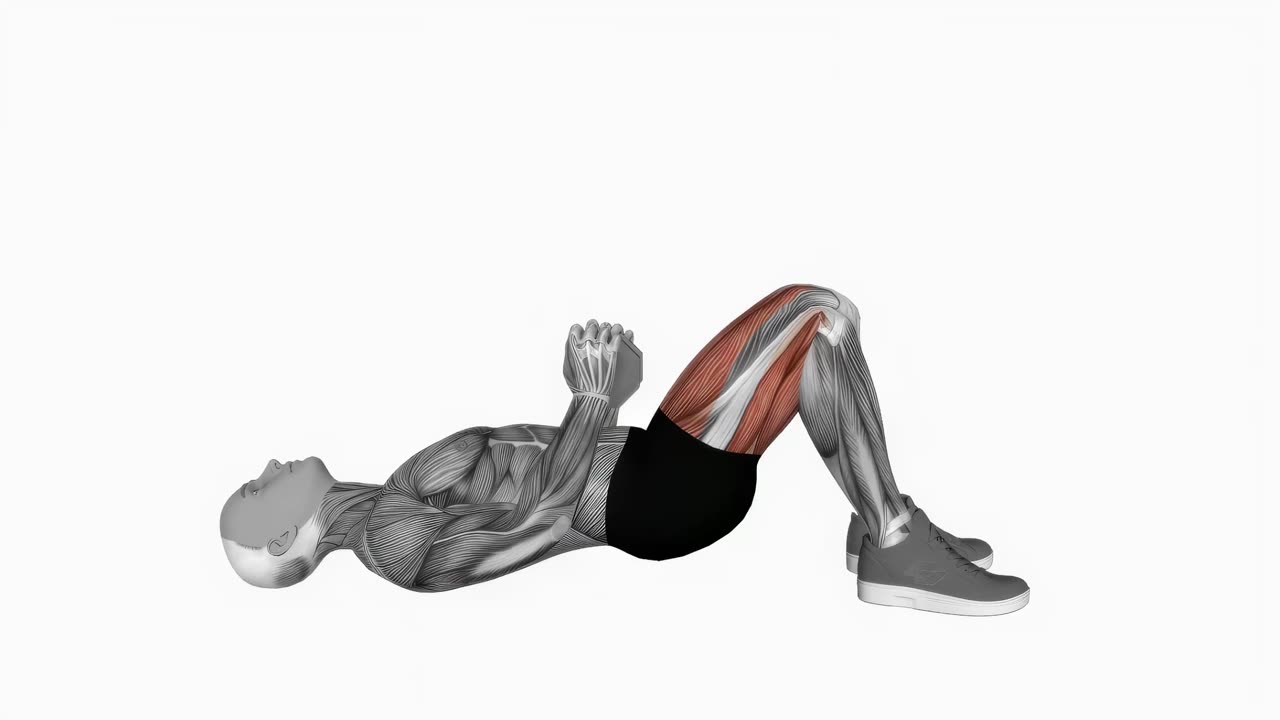 Glute bridge med hantel (liggande) - startposition