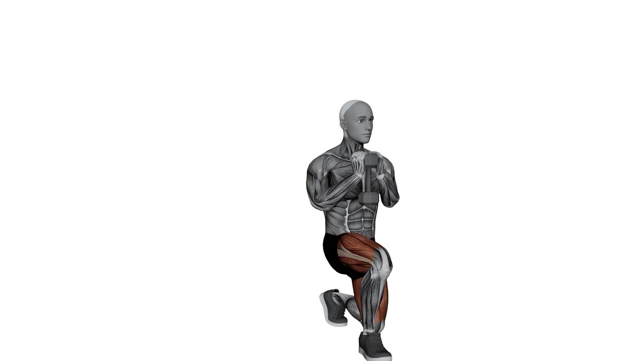 Goblet squat-utfall med hantel - slutposition