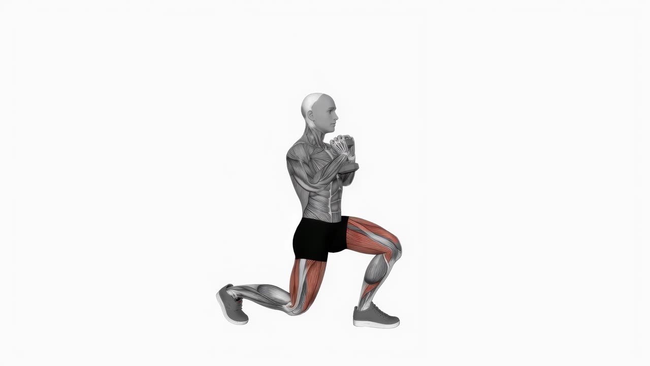 Goblet split squat med hantel - slutposition