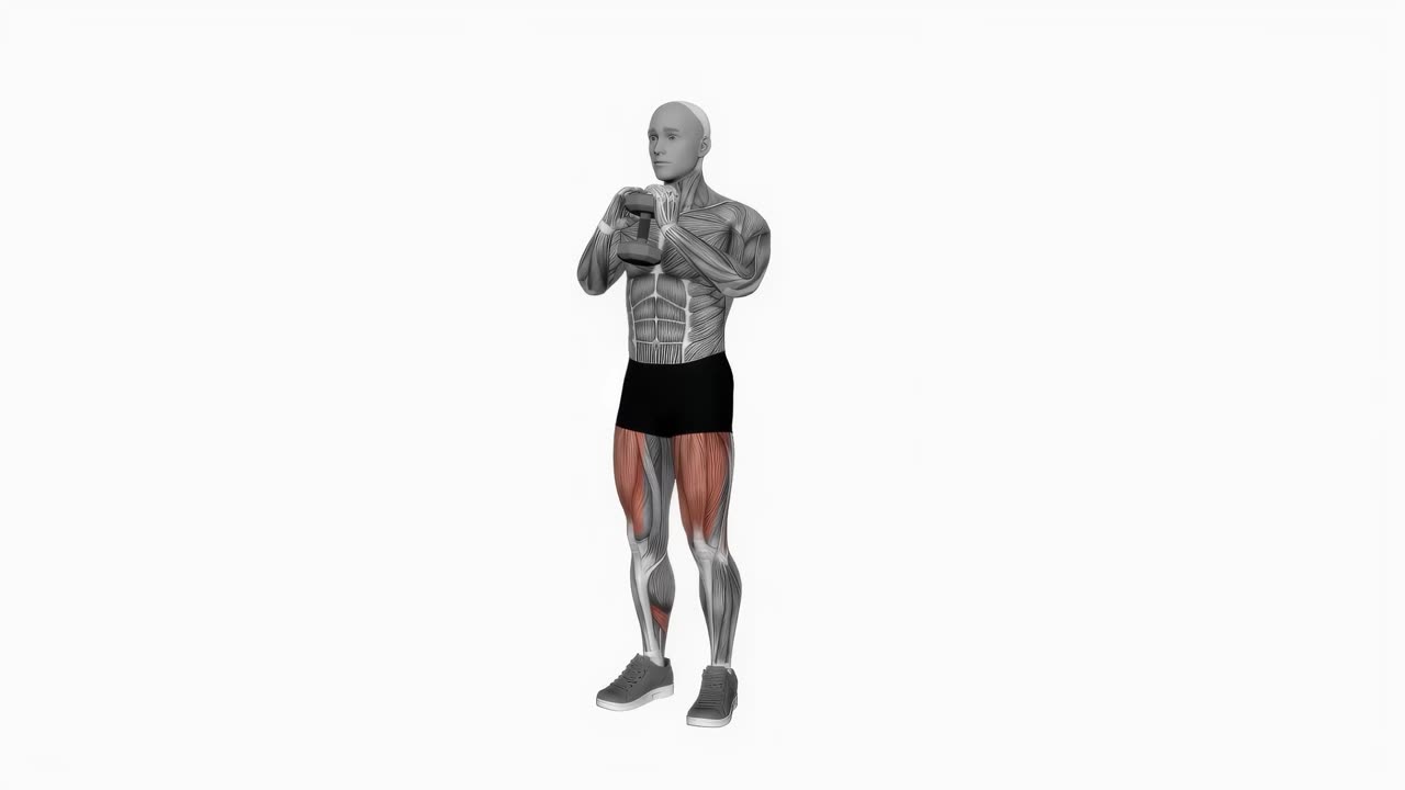 Goblet squat med hantel - startposition