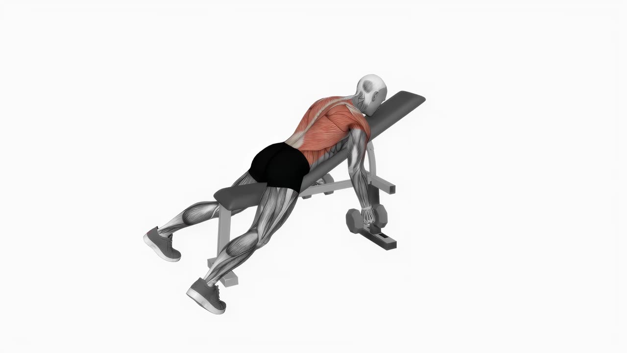 Uppåtlutande hantelrodd med hammargreppsgrepp, båda armarna - startposition