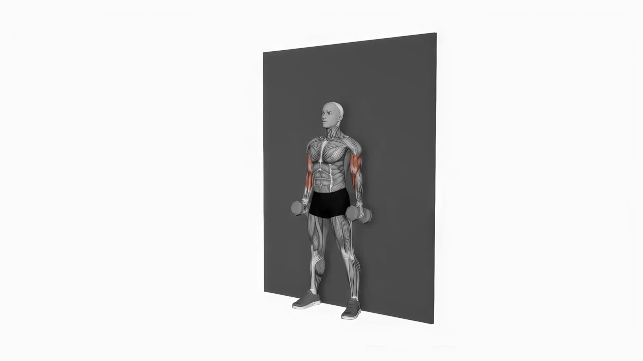 Strikt hammarcurl med hantel - startposition